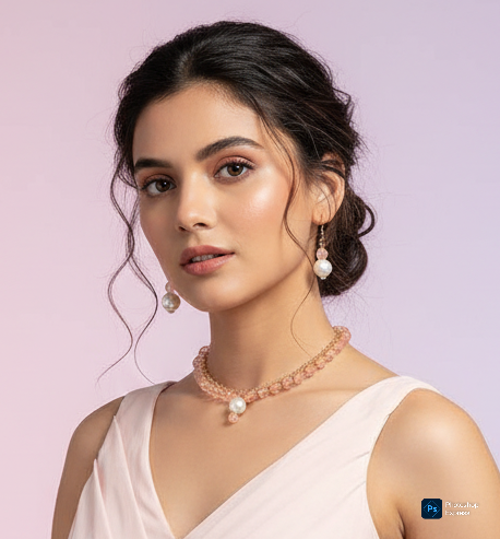 Blush Pearl Glow Jewellery Set – Necklace, Bracelet & Earrings